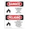 Signmission Safety Sign, OSHA Danger, 5" Height, Flammable Storage Area Keep Out, Bilingual Spanish OS-DS-D-35-VS-2016 - alternate 1
